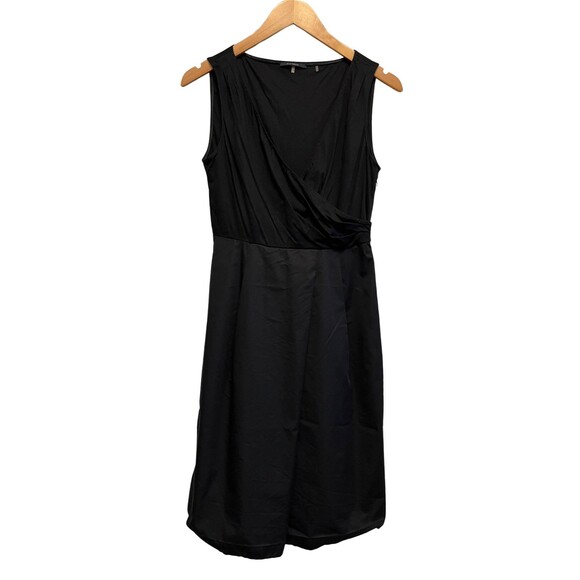 Elie Tahari Dress Black Mini Faux Wrap Short Lined Lightweight Side Zip Dressy 4 - Picture 1 of 16